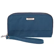 《TRAVELON》雙層拉鍊防盜長夾(藍)
