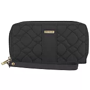 《TRAVELON》壓紋雙層防盜長夾(黑藍)