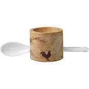 《RADER》刺槐木蛋杯+點心匙(公雞)