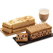 【里昂】招牌蛋糕組合(黑鑽波霸奶茶磚6入+招牌香蔥鹹蛋糕6入)(CAT)