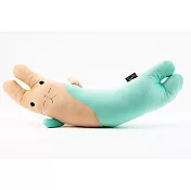 【Gifter’s F.C】彎彎兔造型抱枕(綠色) /側睡抱枕/中長度抱枕