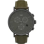 【TIMEX】 天美時 Fairfield Chrono系列 時尚三眼計時手錶 (橄欖綠  TXTW2T67600)