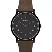 【TIMEX】天美時 復刻系列 極簡復古手錶  (黑面 / 咖啡 TXTW2T66400)