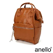 anello PREMIUM CLASP 經典皮革口金後背包 焦糖駝色