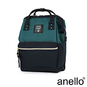 anello 經典口金後背包 湖綠x深藍 M尺寸