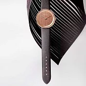 VEJRHOJ｜丹麥霍伊經典原木手錶-The SUN 黃銅金 - 天然胡桃木 金色