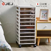 【日本JEJ】日製辦公移動式A4檔案收納櫃-10小抽- 米白
