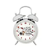 三麗歐Hello Kitty JM-F477KT 可愛KITTY擁抱小熊銀色雙鈴鬧鐘- 銀