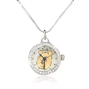 【迪士尼】小熊維尼氣質項鍊錶(黃)