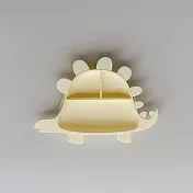 【Besovida】恐龍全矽膠學習餐盤-劍龍-淡檸黃