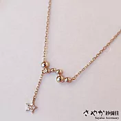 【Sayaka紗彌佳】許願流星垂墜造型項鍊 -白金色