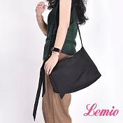 【Lemio】LD系列訂製棉麻文藝小書包(性格黑)