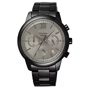 SEIKO 命運輪盤三眼時尚腕錶-黑框銀