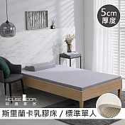 【House Door 好適家居】斯里蘭卡進口天然乳膠床墊天然防蚊防螨5cm-單人3尺復刻灰