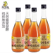 【尋蜜趣】小農夫婦的果釀蜂蜜醋（調理）300ml X4入組（口味任選）