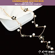 【Sayaka紗彌佳】日系典雅風格造型長鍊 -五瓣花珍珠款(黑色款)
