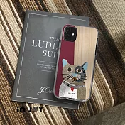 INJOYmall for iPhone X 拼貼紅寶石圓眼貓 防摔手機殼 保護殼