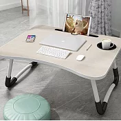 【EZlife】加大萬用多功能可折疊收納懶人桌(60x40cm)白楓木