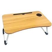 【EZlife】加大萬用多功能可折疊收納懶人桌(60x40cm)原木黃