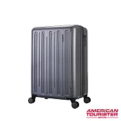 AT美國旅行者 20吋Gorgeous簡約線條防爆拉鍊可擴充TSA行李箱(灰)