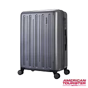 AT美國旅行者 24吋Gorgeous簡約線條防爆拉鍊可擴充TSA行李箱(灰)
