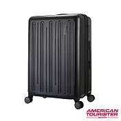 AT美國旅行者 20吋Gorgeous簡約線條防爆拉鍊可擴充TSA行李箱(黑)