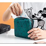 日系時尚破裂紋多功能收納包墨綠