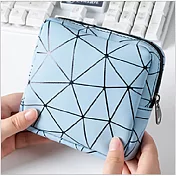 日系時尚破裂紋多功能收納包藍色