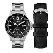【TIMEX】 天美時 風格系列 經典手錶禮盒組 (黑/銀 TXTWG019700)
