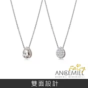 Angemiel安婕米 925純銀項鍊 Fairy精靈 Eternal 小 中心墜 白鑽.滿鑽