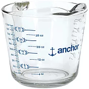 《FOXRUN》Anchor握柄耐熱玻璃量杯(藍1L)