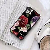 INJOYmall for iPhone 7+ / 8+ 質感玫瑰 耐撞擊磨砂邊框手機殼 黑底款