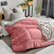 義大利La Belle《魔幻撞色》3D立體魔法絨暖暖被 150*195CM (豆沙紅x銀灰)