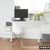 Peachy Life 簡約強化玻璃辦公桌/電腦桌/工作桌(2色可選)白色