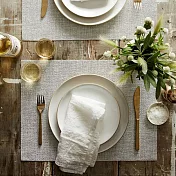 【EZlife】簡約典雅防水隔熱皮革餐墊(2入組)淺灰