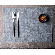 【EZlife】簡約典雅防水隔熱皮革餐墊(2入組)灰藍