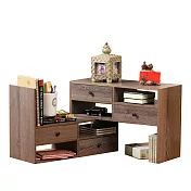 日式《機能型》 BELLA 伸縮置物書架 ( 深梧桐色 )