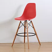 E-home EMSH北歐經典造型吧檯椅 六色可選紅色
