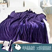 【eyah宜雅】法式馬卡龍雙面加厚法蘭絨羊羔絨毯-深紫