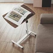 Peachy Life 可移動升降床邊桌/升降桌/茶几/懶人桌(2色可選)胡桃