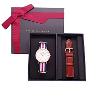 DW Daniel Wellington 經典中的珍貴收藏時尚優質腕錶-帆布+金殼/40mm