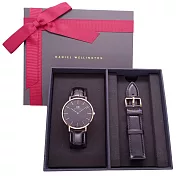 DW Daniel Wellington 經典中的珍貴收藏時尚優質皮革腕錶-黑竹節+玫瑰金/40mm