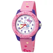 SANRIO三麗鷗 可愛卡通人物繽紛雙色兒童膠錶- 紫粉