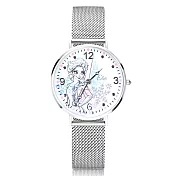 Disney迪士尼 美麗公主系列細緻插畫風格針織鐵帶手錶- 艾莎