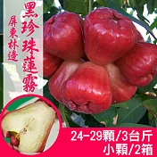 【產地直送】正宗屏東林邊黑珍珠蓮霧3斤X2箱(小顆/24-29粒/箱)
