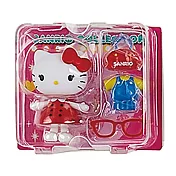 Sanrio 換裝娃娃組 擺飾玩偶 公仔 HELLO KITTY 吊帶褲 紅