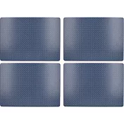 《CreativeTops》復古木質餐墊4入(圓點藍L)