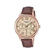 CASIO卡西歐  SHEEN系列 古典手錶 (SHE-3058PGL-9A)-米白x咖啡