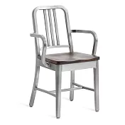 Emeco 1104 Navy Armchair 海軍扶手椅(胡桃木座面)