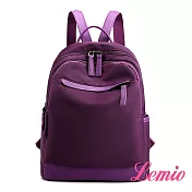 【Lemio】防潑水雙肩雙拉鍊後背包(魅力紫)